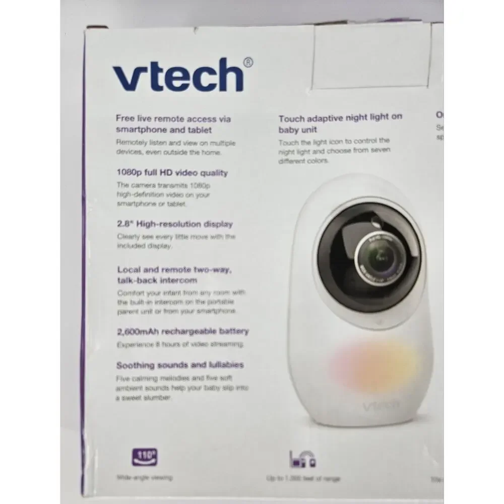 VTech RM2851 Smart WiFi 1080p Baby Monitor 2.8in Screen Camera Open Box